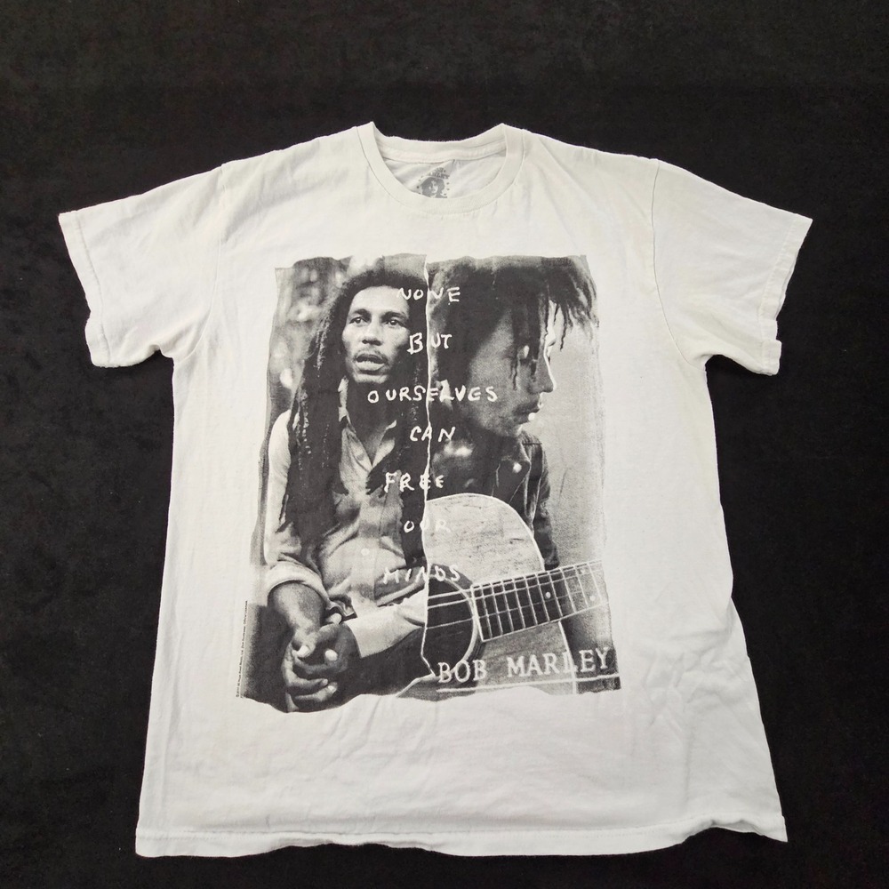 Bob Marley Free Ourselves White Short Sleeve Cotton T-Shirt Men's M